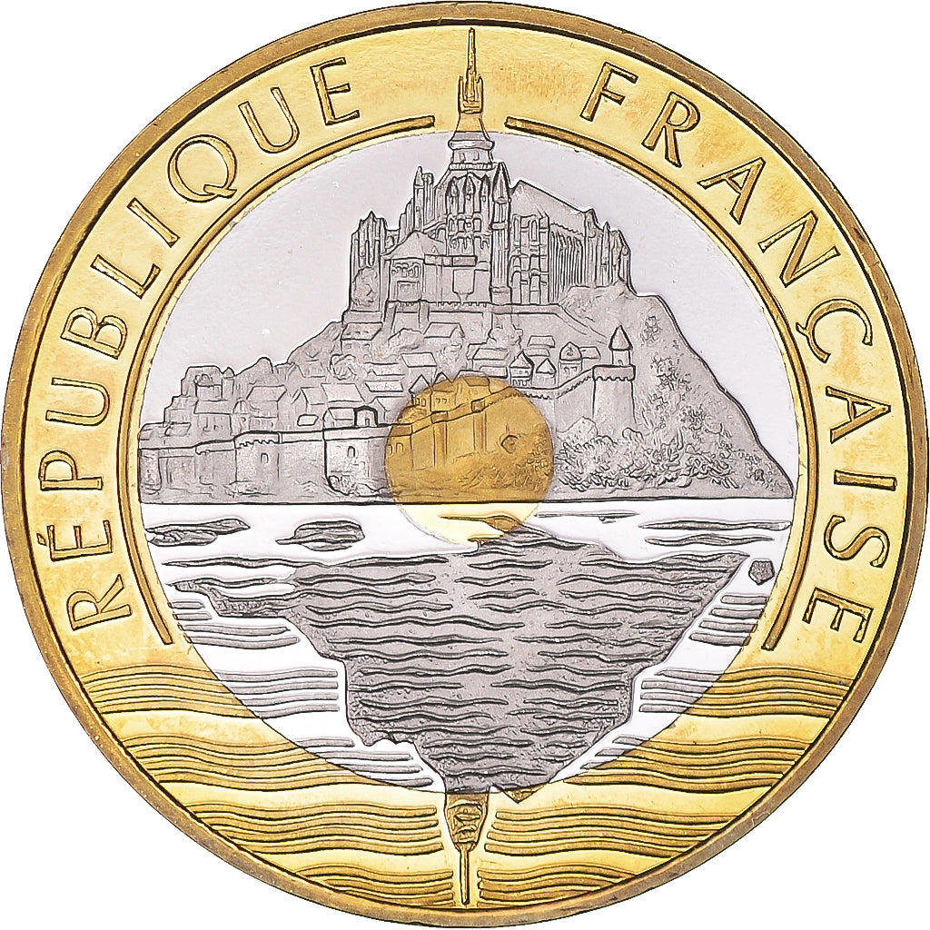 Moneta, Francia, Mont Saint Michel, 20 Francs, 1997, Paris, Proof / BE, FDC