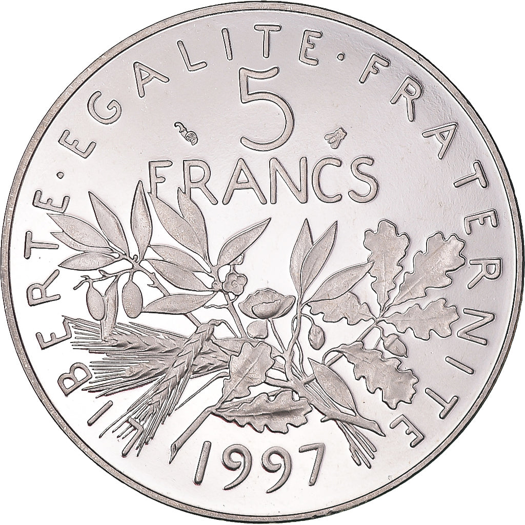 Münze, Frankreich, Semeuse, 5 Francs, 1997, Paris, BE, STGL, Nickel Clad