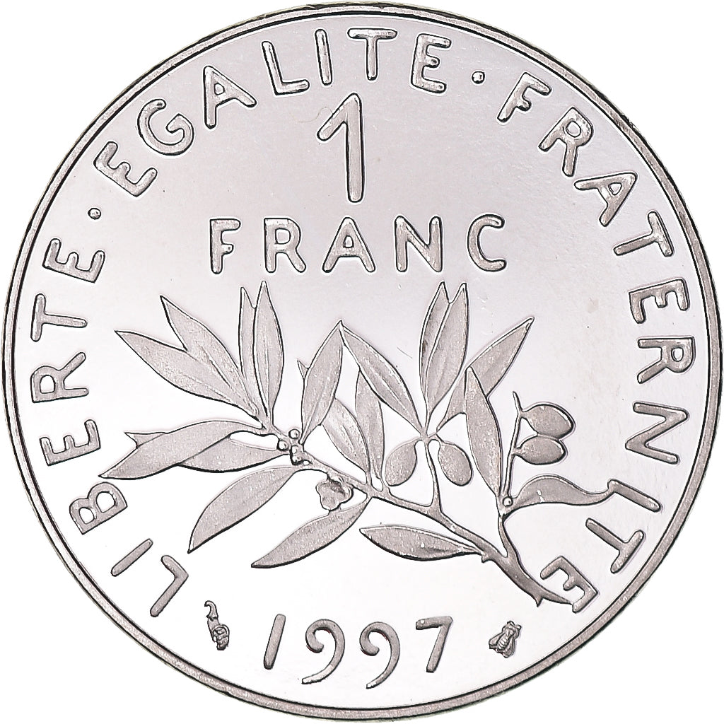 Moeda, França, Semeuse, Franc, 1997, Paris, Proof / BE, MS(65-70), Níquel