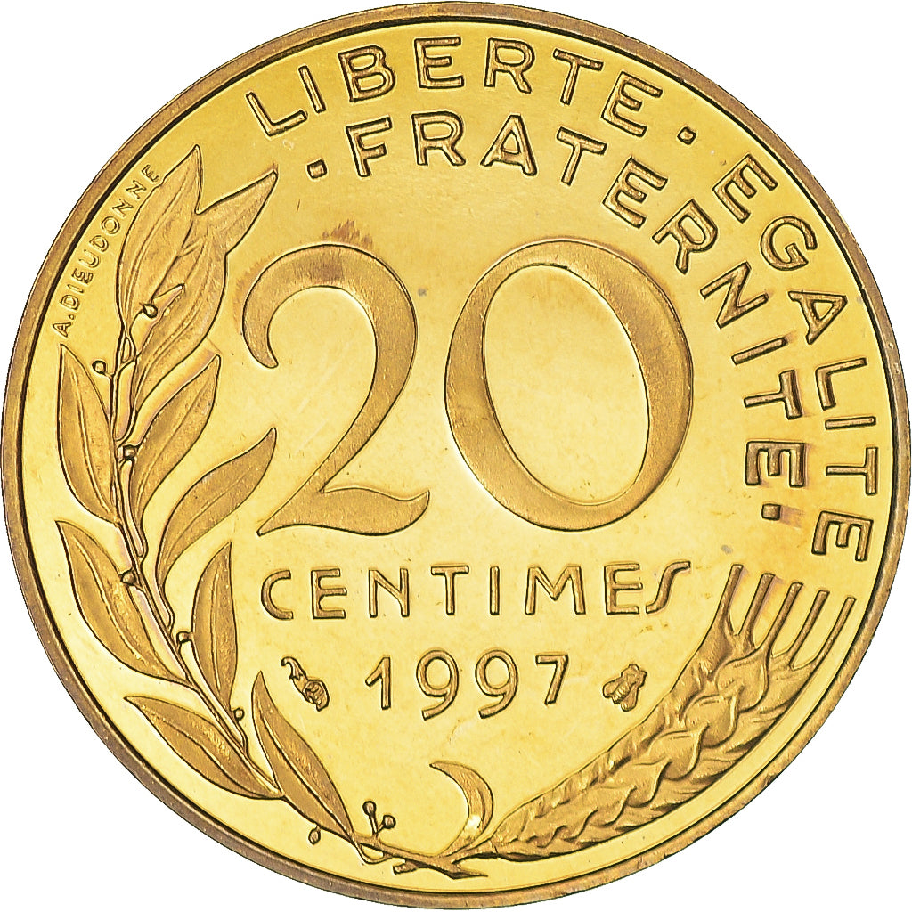 Moneta, Francia, Marianne, 20 Centimes, 1997, Paris, Proof, FDC