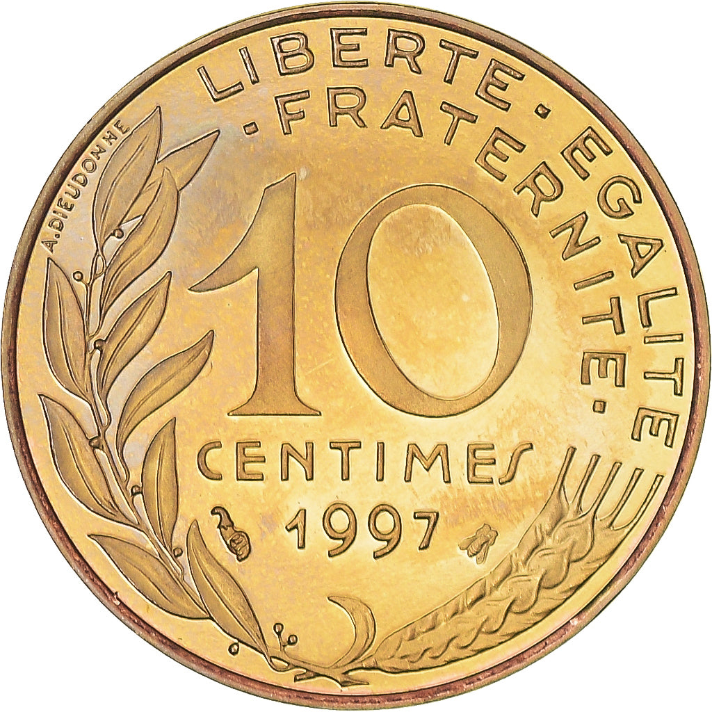 Munten, Frankrijk, Marianne, 10 Centimes, 1997, Paris, Proof, FDC