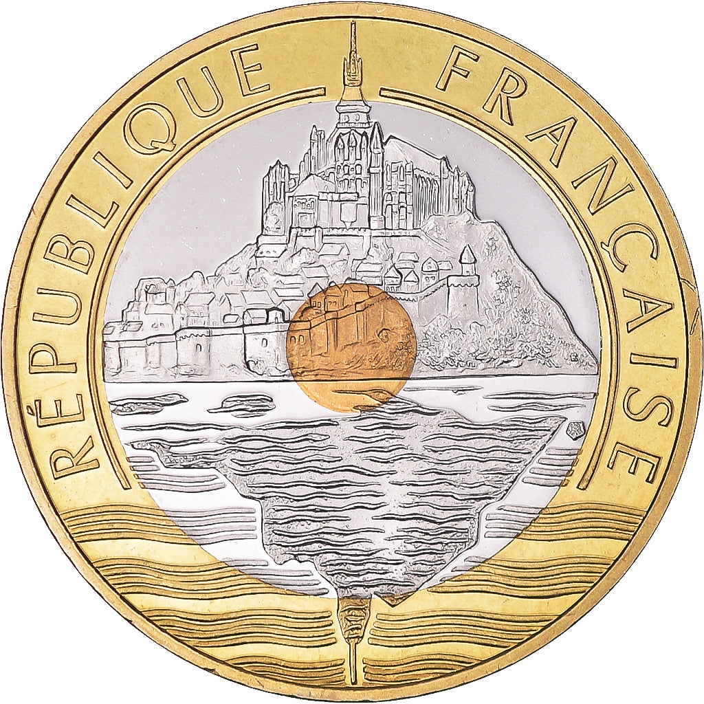 Moneta, Francia, Mont Saint Michel, 20 Francs, 2001, Paris, BE, FDC
