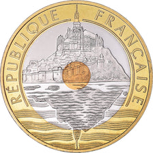 Moneta, Francia, Mont Saint Michel, 20 Francs, 2001, Paris, BE, FDC