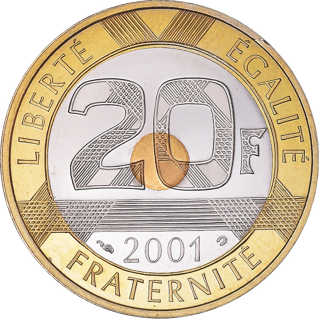 Moneta, Francia, Mont Saint Michel, 20 Francs, 2001, Paris, BE, FDC