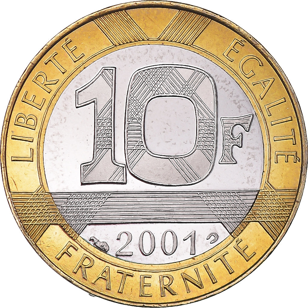 Munten, Frankrijk, Génie, 10 Francs, 2001, Paris, BE, FDC, Aluminum-Bronze