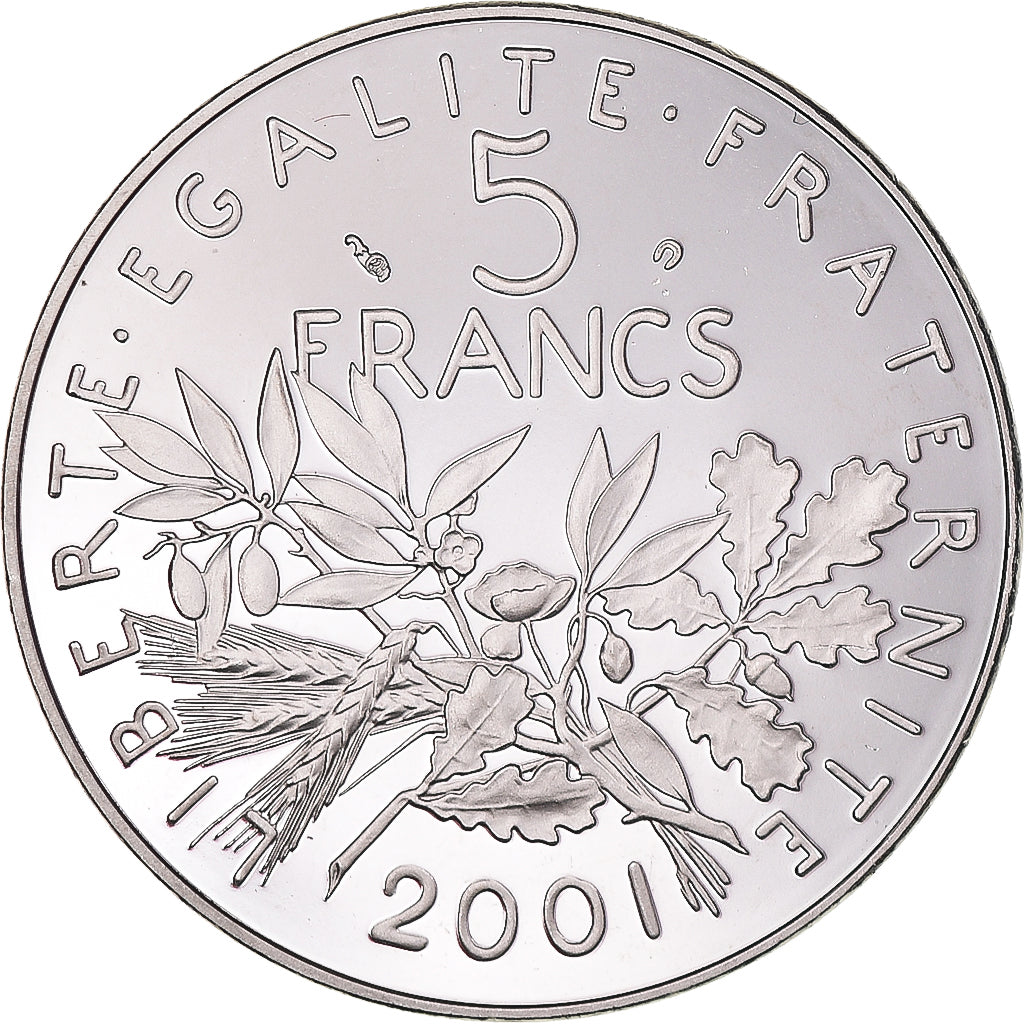 Münze, Frankreich, Semeuse, 5 Francs, 2001, Paris, BE, STGL, Nickel Clad
