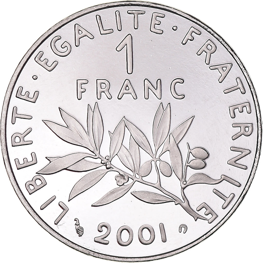 Coin, France, Semeuse, Franc, 2001, Paris, Proof / BE, MS(65-70), Nickel