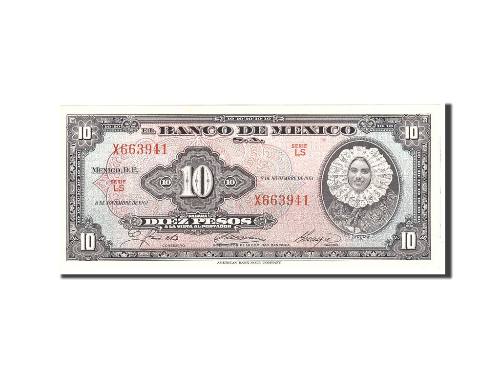 Mexico, 10 Pesos, 1961, KM:58i, 1961-11-08, UNC(63)