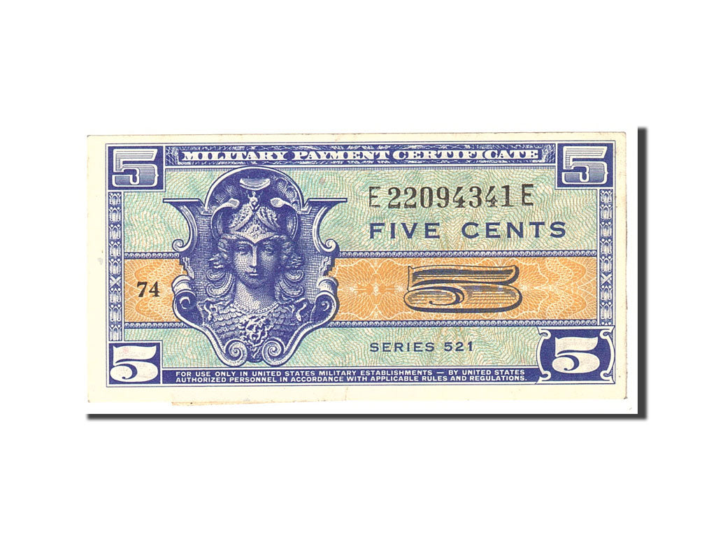 Banknote, United States, 5 Cents, 1954, Undated, KM:M29a, AU(50-53)