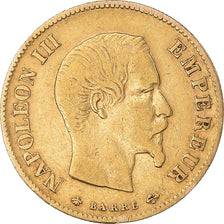 Moneda, Francia, Napoleon III, 10 Francs, 1860, Paris, BC+, Oro, KM:784.3