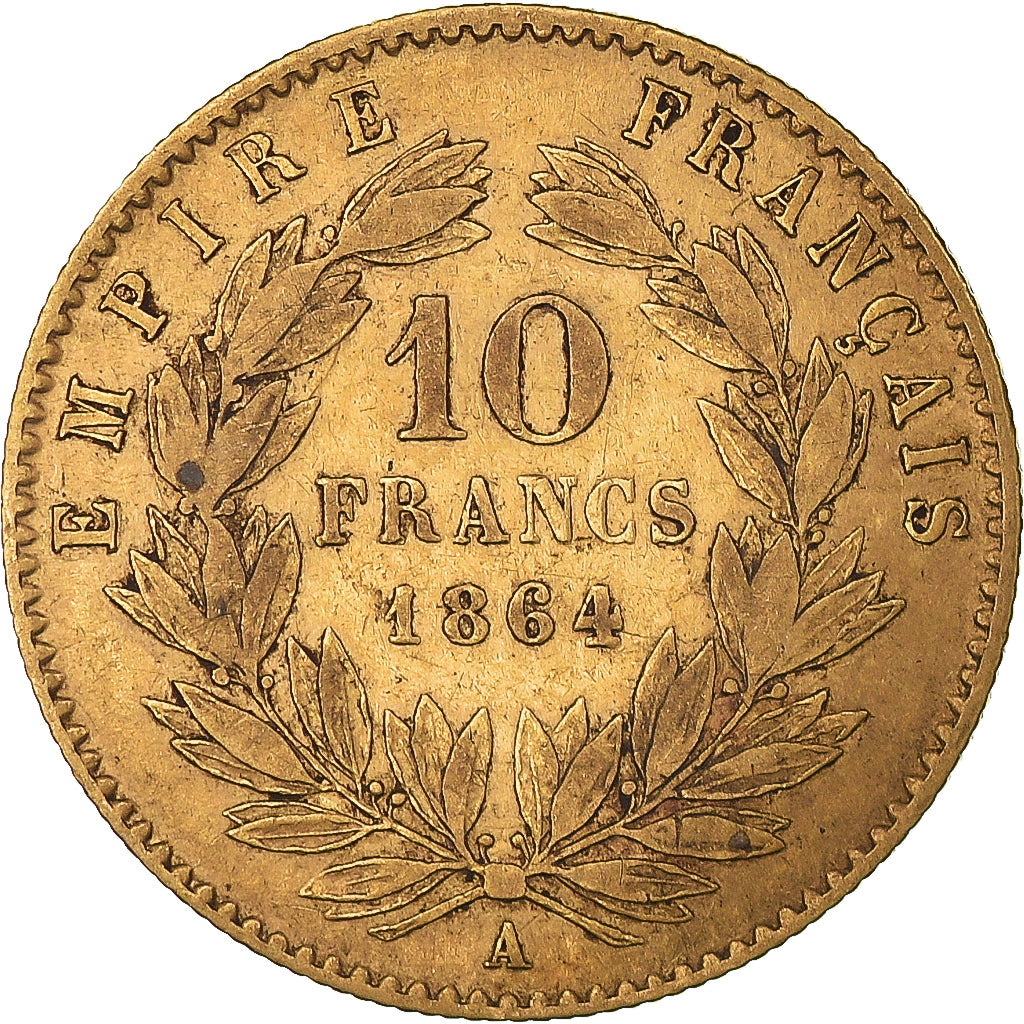 Monnaie, France, Napoleon III, 10 Francs, 1864, Paris, TB+, Or, Gadoury:1015