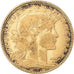 Moneda, Francia, Marianne, 10 Francs, 1900, Paris, BC+, Oro, KM:846