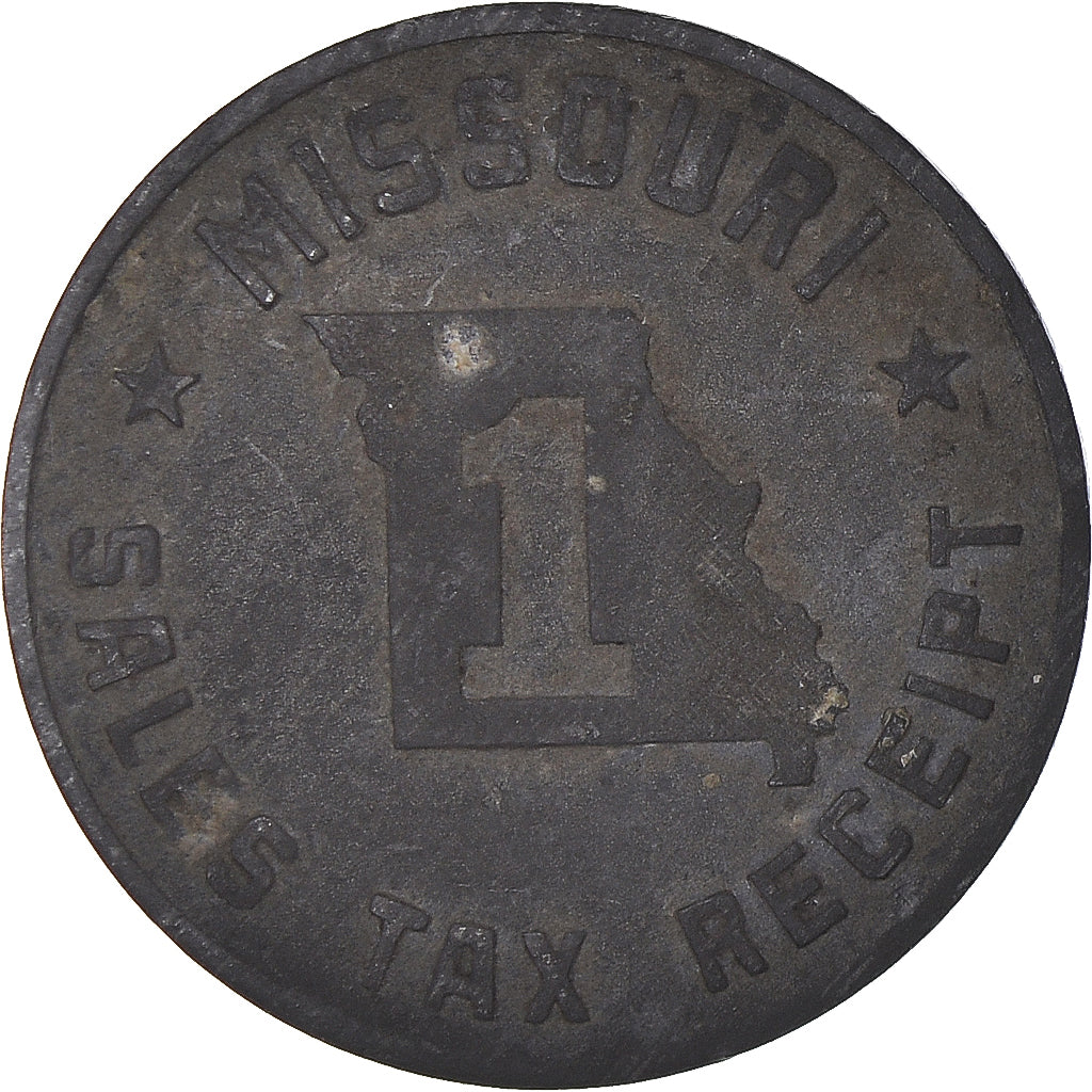 United States of America, betaalpenning, Missouri, Sales Tax Receipt, SS, Zinc
