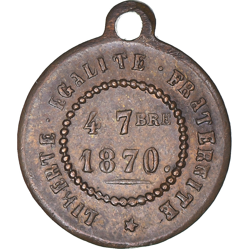 Francja, medal, Monarchie de Juillet, Historia, 1870, AU(50-53), Miedź