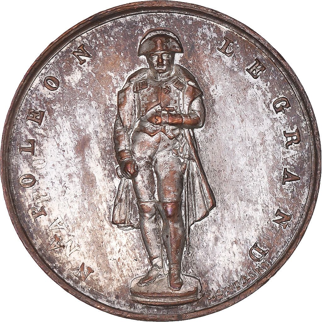 Francia, medalla, Restauration de la statue de Napoléon par Louis-Philippe