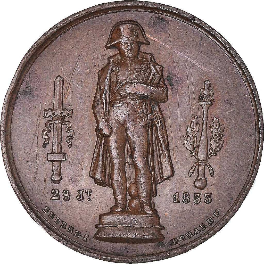 France, Médaille, Restauration de la statue de Napoléon par Louis-Philippe
