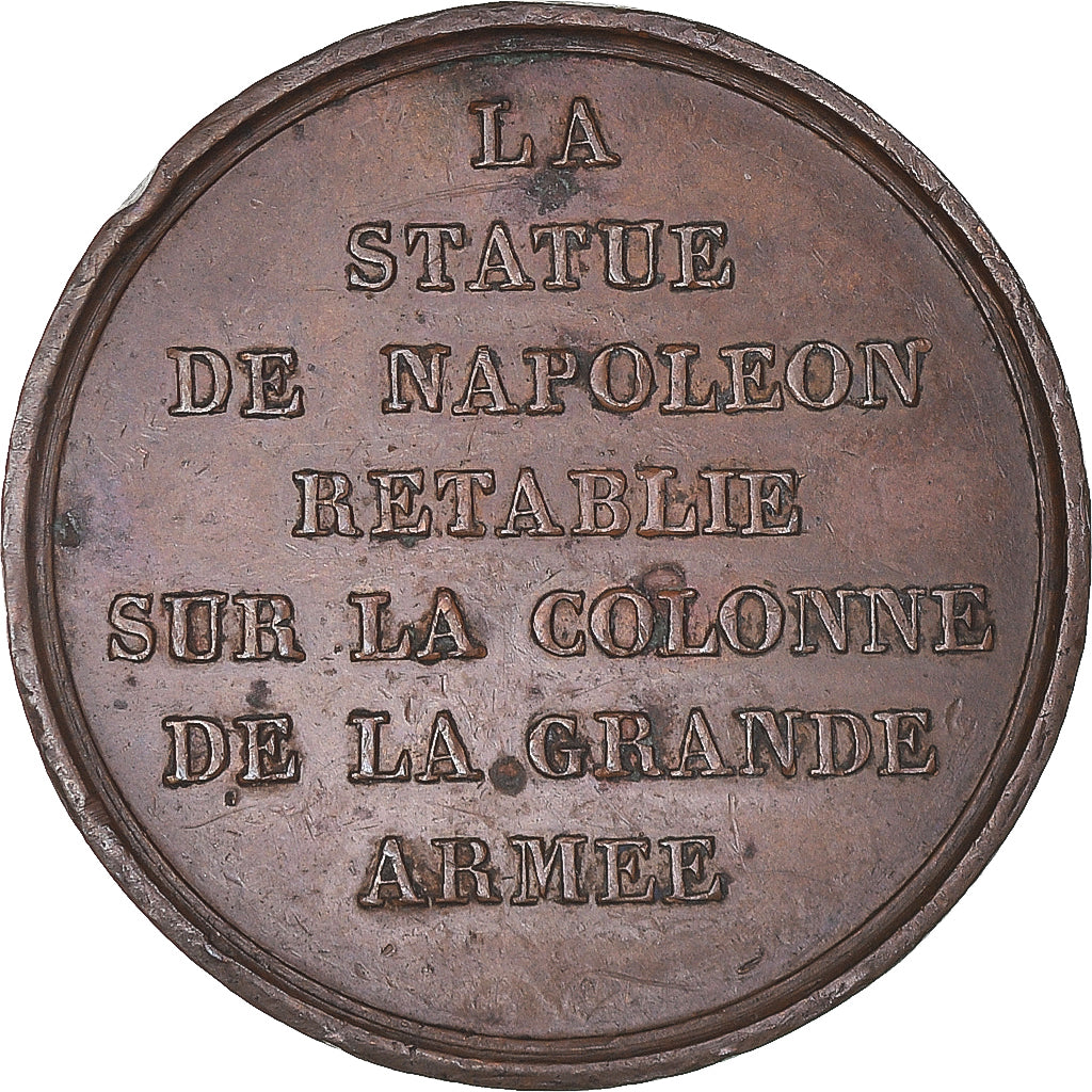 France, Médaille, Restauration de la statue de Napoléon par Louis-Philippe