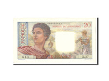 Tahiti, 20 Francs, 1951, KM:21a, Undated, AU(50-53)