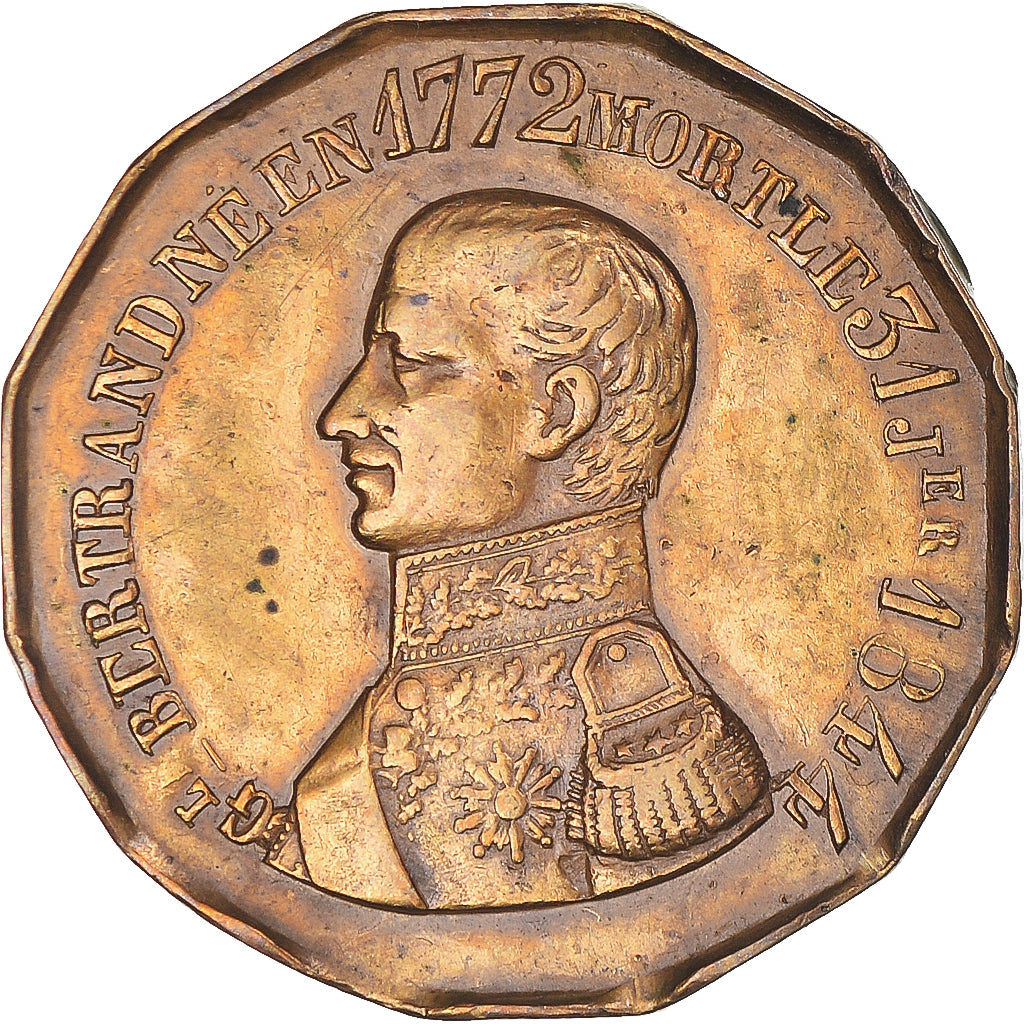 France, Jeton, Général Bertrand, Fidèle Ami de Napoléon, History, 1844