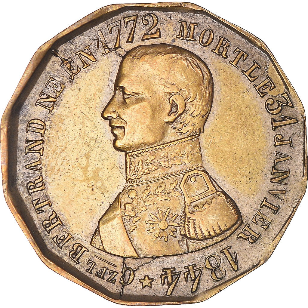 Francia, zeton, Général Bertrand, Fidèle Ami de Napoléon, 1844, MBC+, Latón