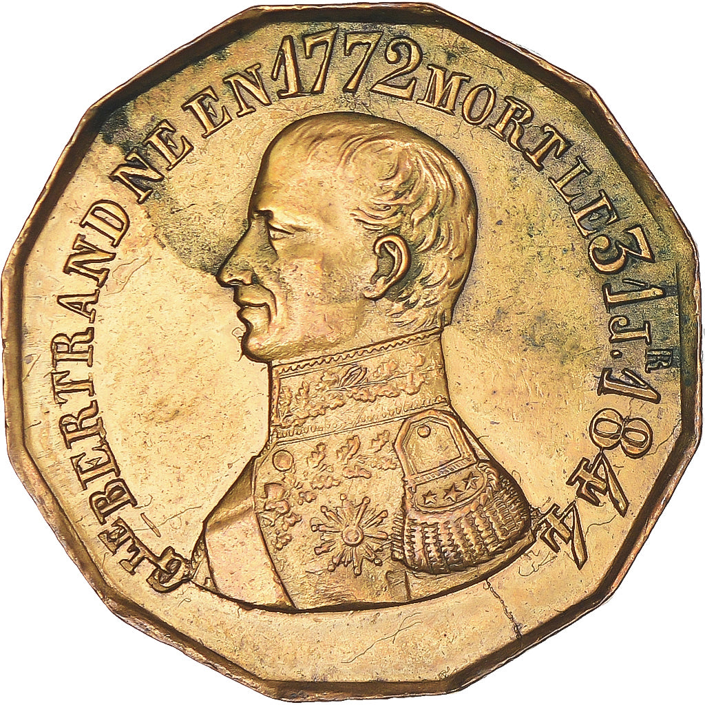 Francja, Token, Hommage au Général Bertrand, Historia, 1844, AU(50-53)