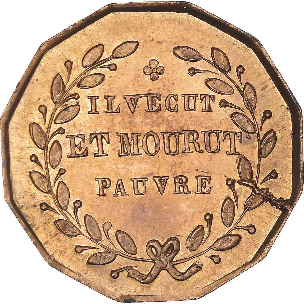 Francia, zeton, Hommage au Général Bertrand, History, 1844, EBC, Latón