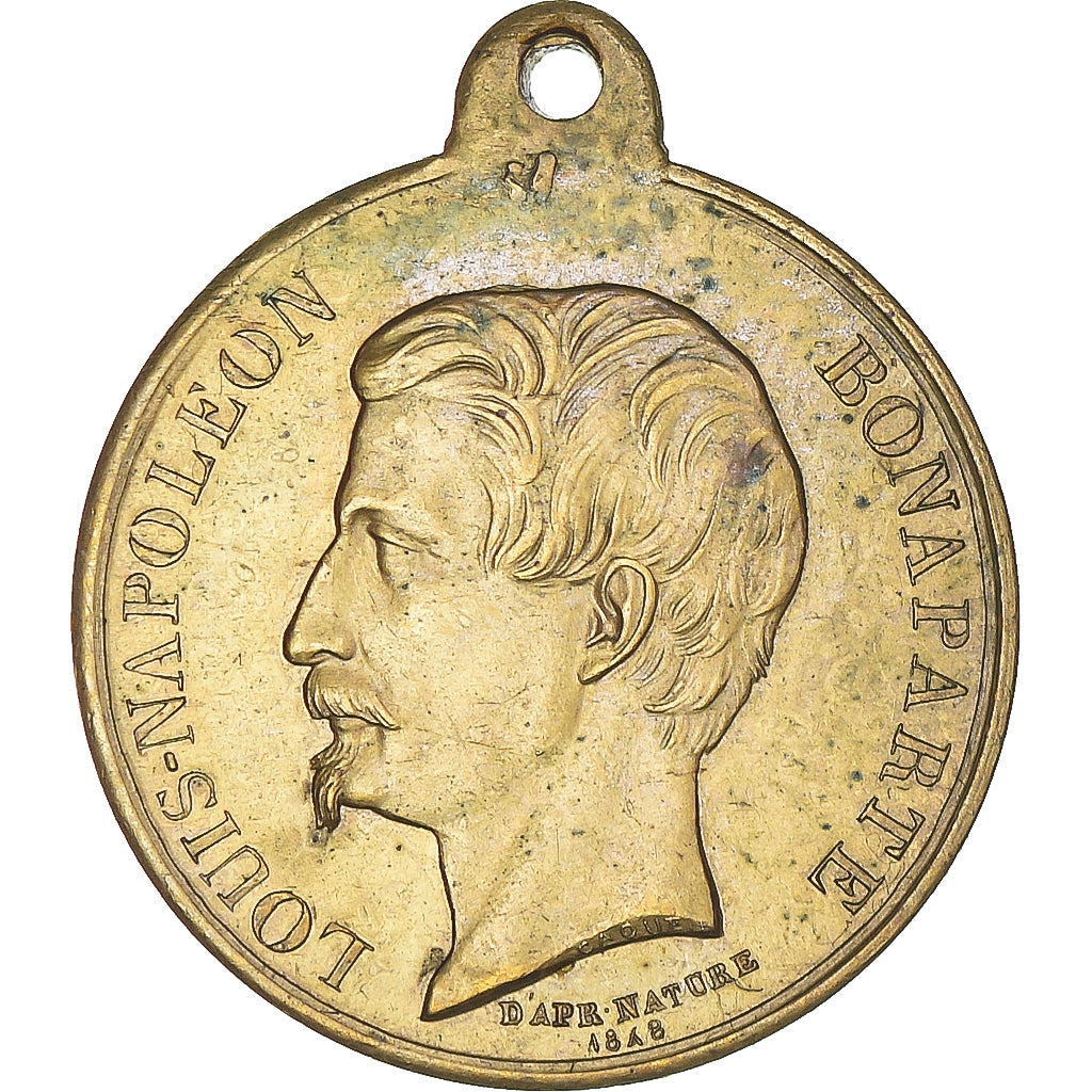 France, Token, Louis Napoléon Bonaparte, History, 1848, Caqué, AU(50-53)