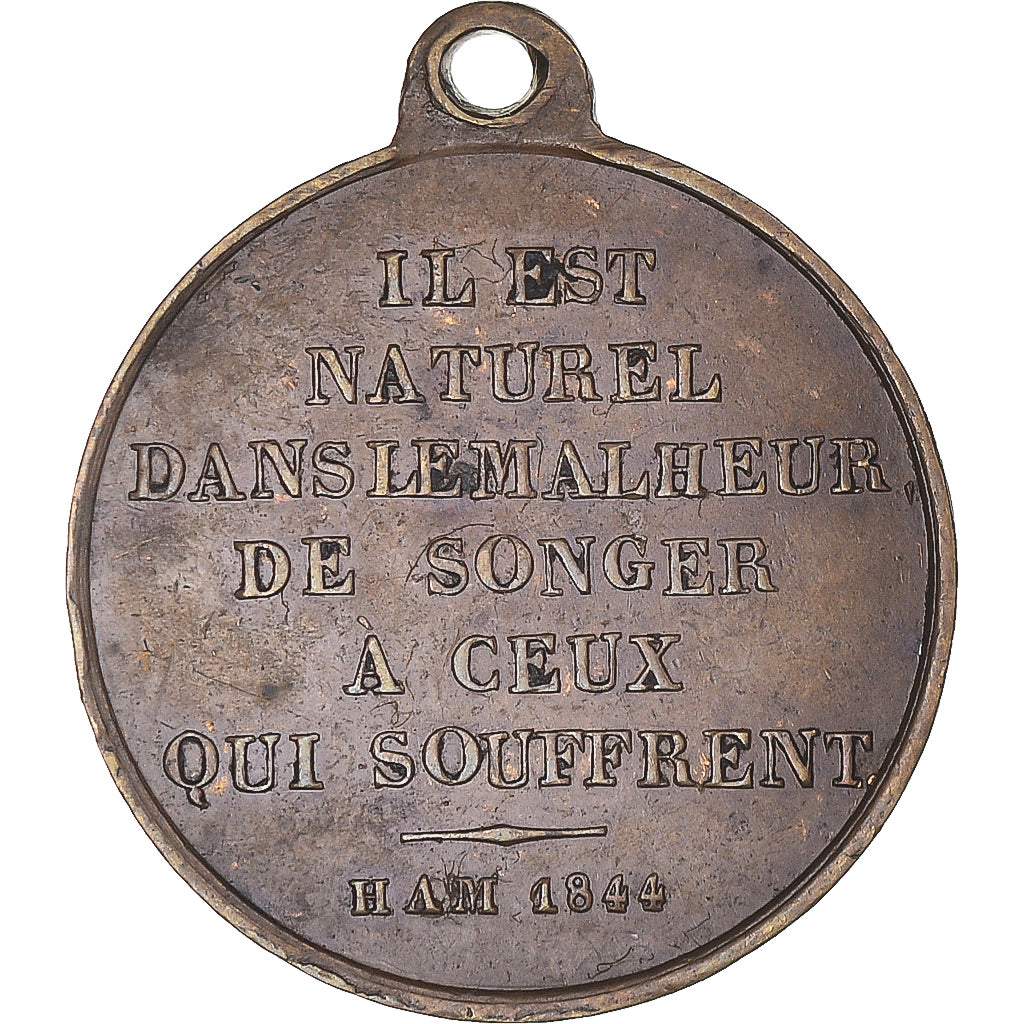 Francia, zeton, Louis Napoléon Bonaparte, History, 1848, Caqué, MBC+, Cobre