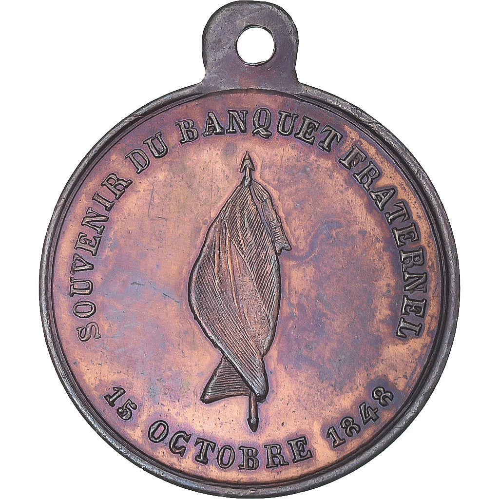 Francia, medalla, Louis Napoléon Bonaparte, Banquet Fraternel, Ville de Caen