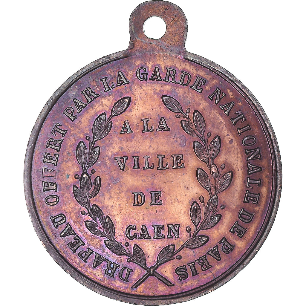 Francia, medalla, Louis Napoléon Bonaparte, Banquet Fraternel, Ville de Caen
