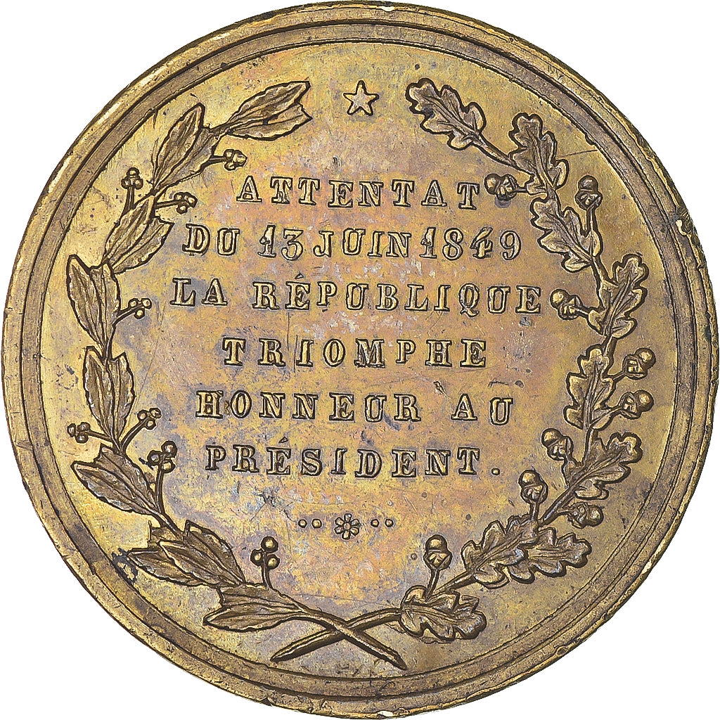 Francia, medalla, Émeute des Arts et Métiers, Deuxième République, 1849
