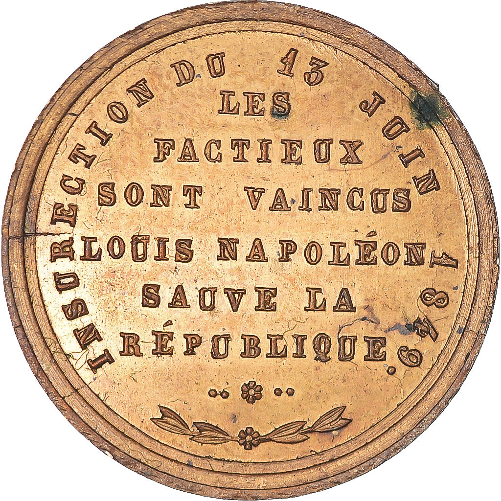 France, Medal, Insurection du 13 Juin, Deuxième République, 1849, AU(50-53)