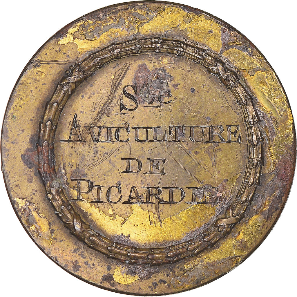 Francia, medaglia, Société d'Aviculture de Picardie, MB+, Bronzo