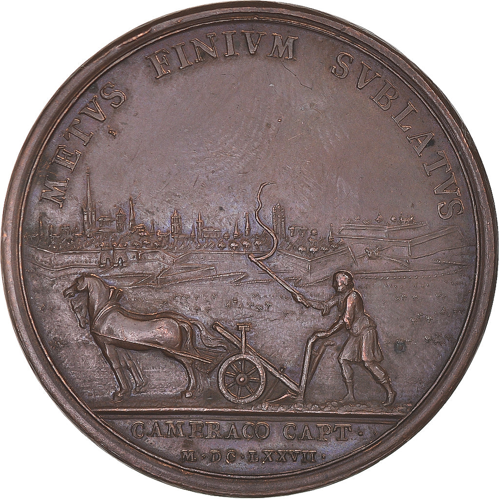 Francia, medalla, Louis XIV, Prise de Cambrai, History, 1677, Mauger, Restrike