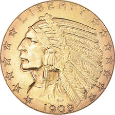 Münze, Vereinigte Staaten, Indian Head, $5, Half Eagle, 1909, Denver, SS+