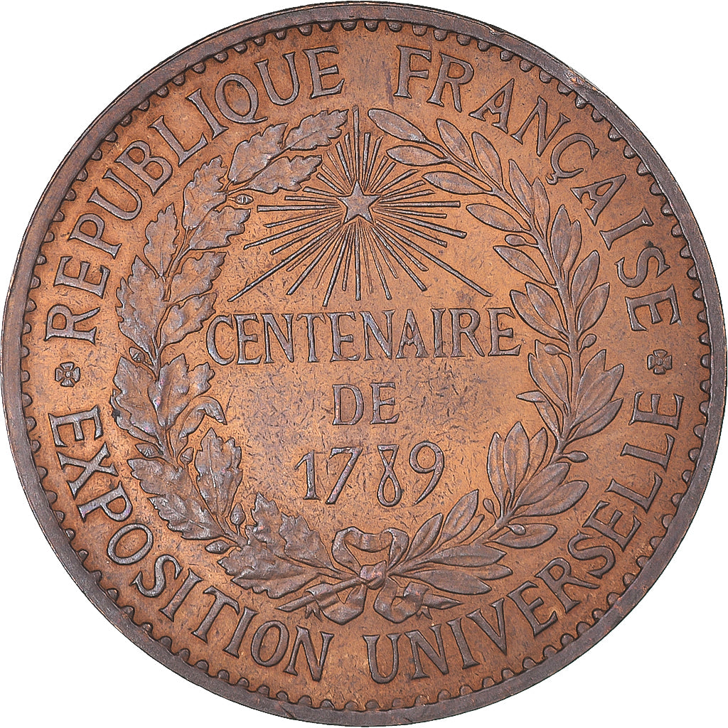 Francia, medalla, 1789 Centenary, Worldwide exhibition, History, 1889, Barre