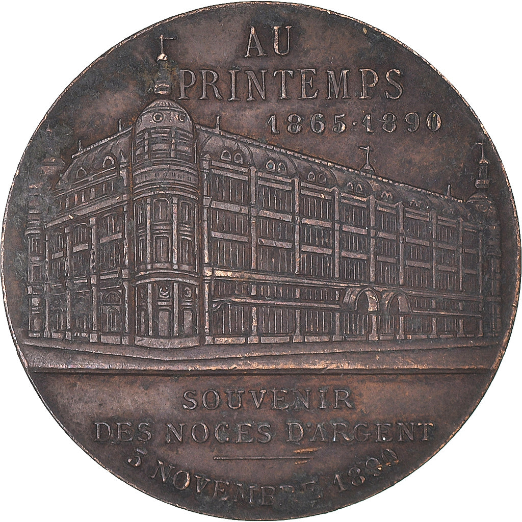 Francia, ficha, Au Printemps, Jules Jaluzot, Paris, 1890, BB, Bronzo