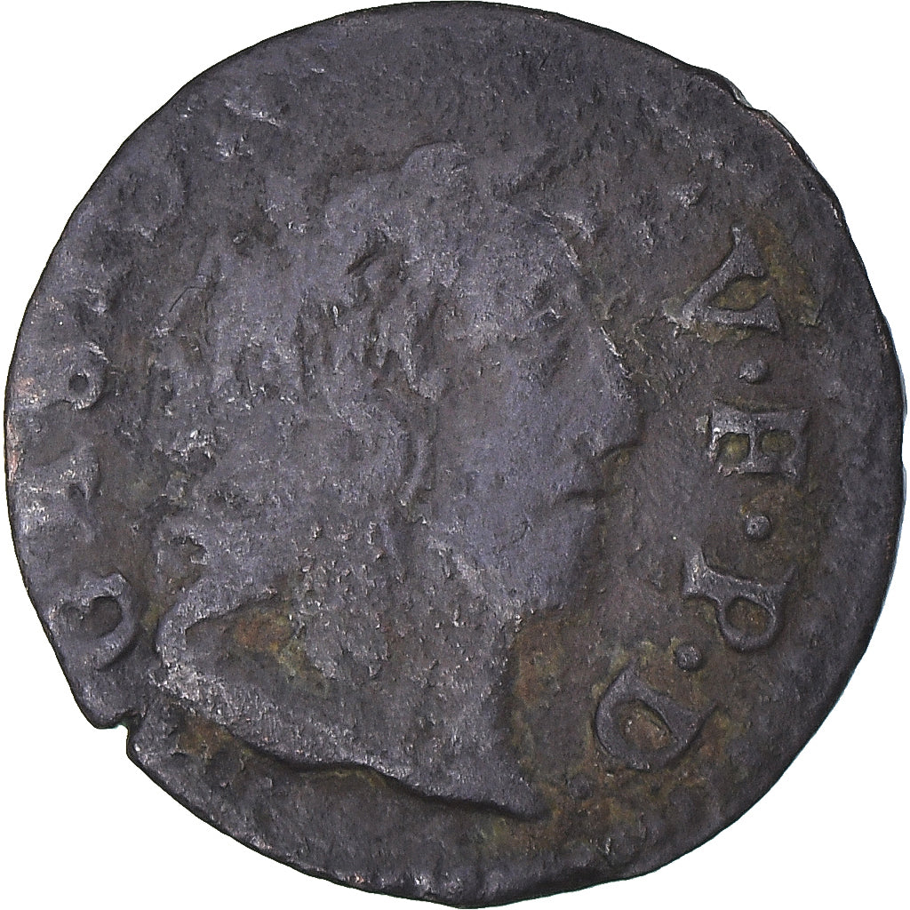 Monnaie, France, DOMBES, Gaston d'Orléans, Denier Tournois, 1650, Trévoux, TB