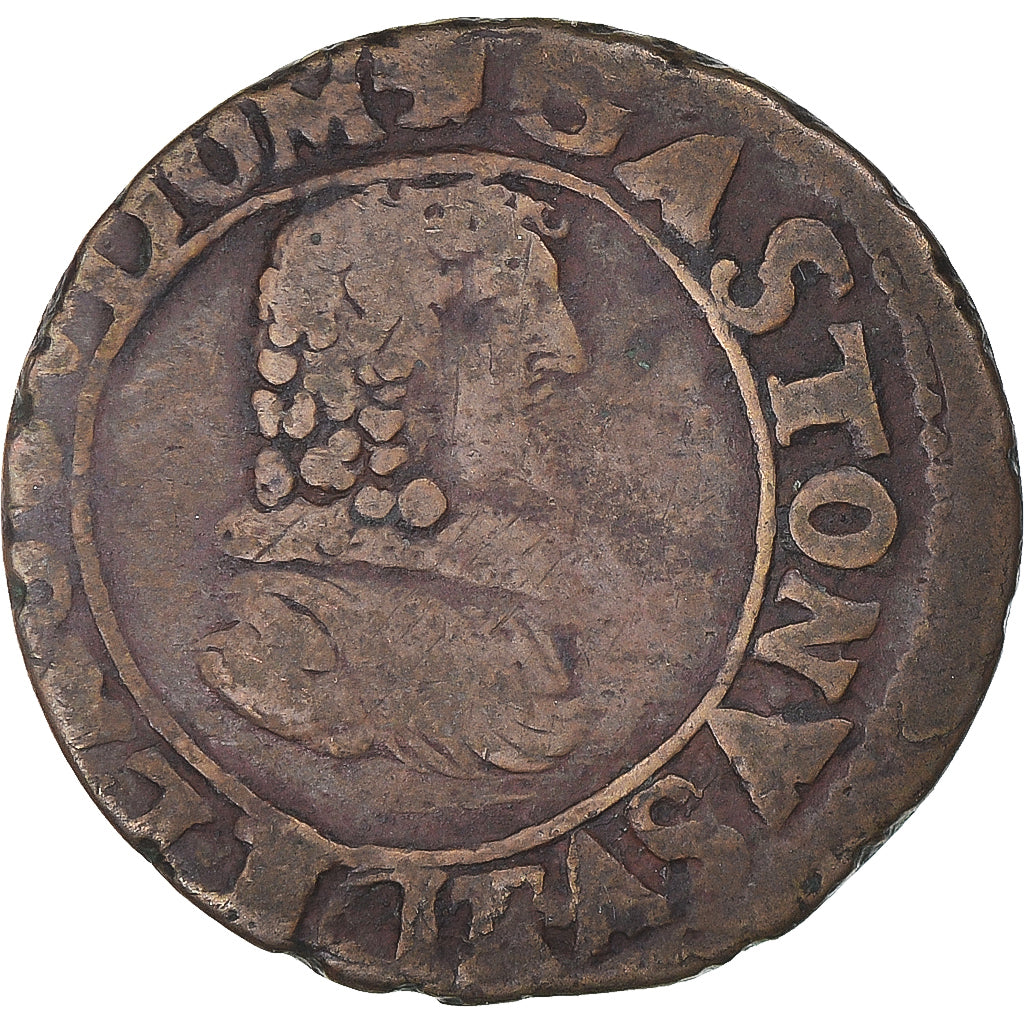 Monnaie, France, DOMBES, Gaston d'Orléans, Double Tournois, 1636, Trévoux, TB
