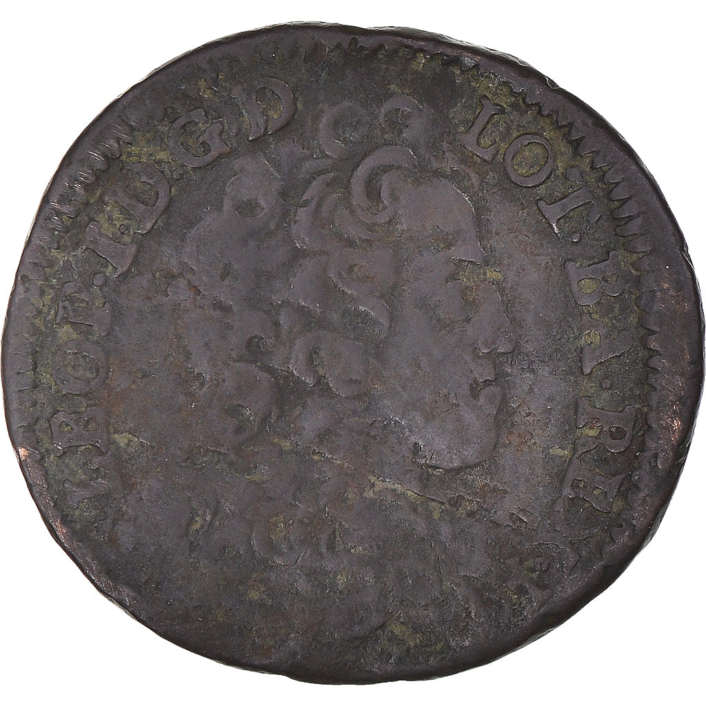 Monnaie, France, LORRAINE, Leopold I, Liard, 1715, Nancy, B+, Cuivre