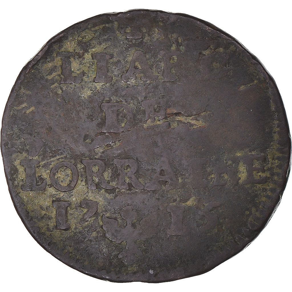 Monnaie, France, LORRAINE, Leopold I, Liard, 1715, Nancy, B+, Cuivre
