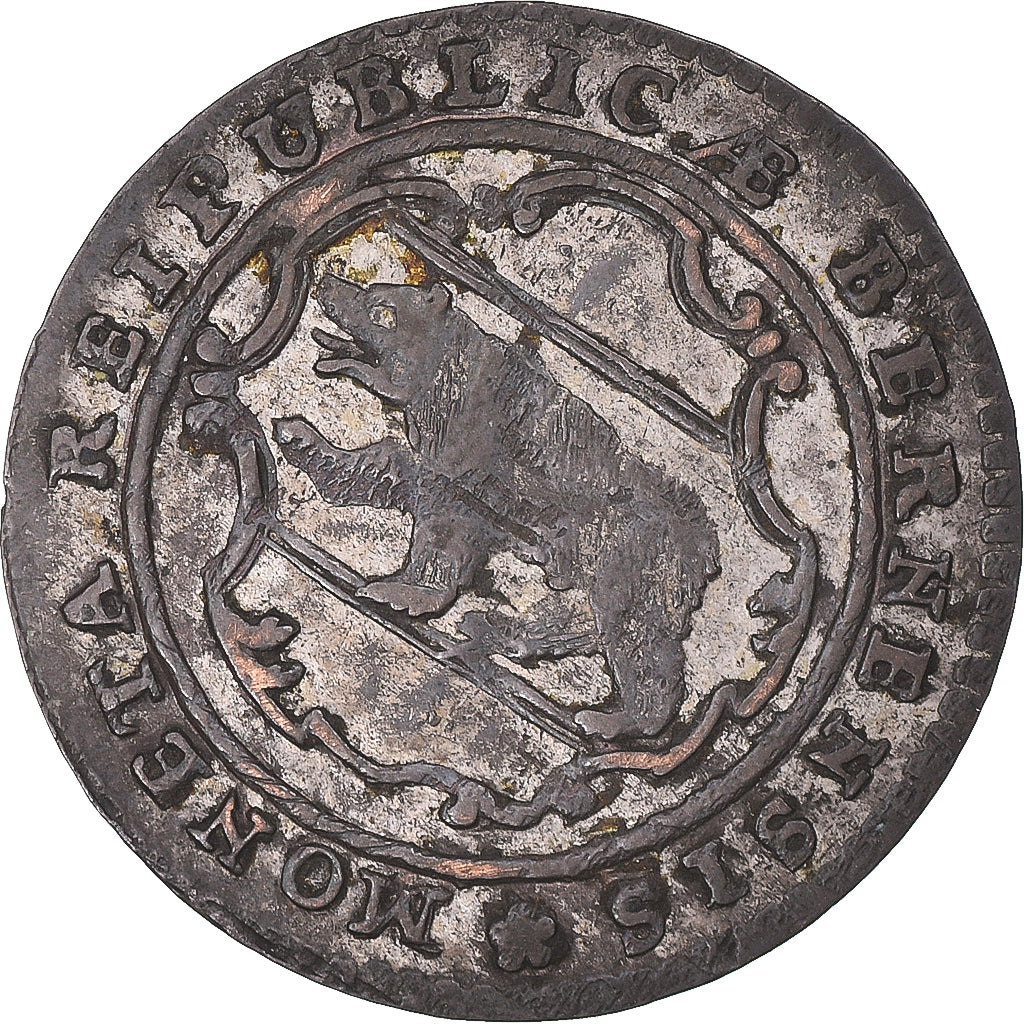 Coin, SWISS CANTONS, BERN, 1/2 Batzen, 1796, Bern, EF(40-45), Billon, KM:91