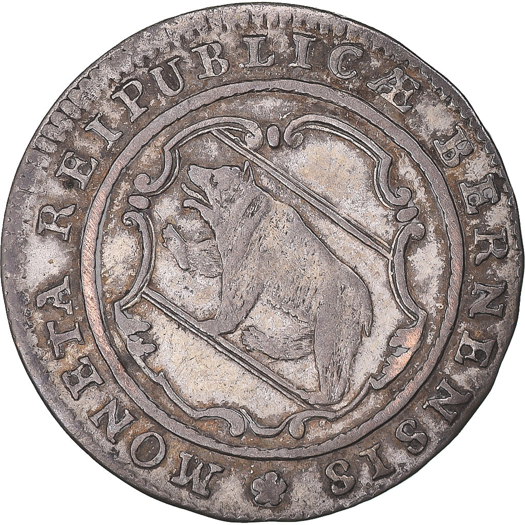 Coin, SWISS CANTONS, BERN, 1/2 Batzen, 1776, Bern, EF(40-45), Billon