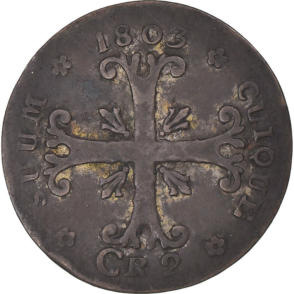 Moneta, CANTONI SVIZZERI, NEUCHATEL, 1/2 Batzen, 1803, Neuenburg, MB+, Biglione