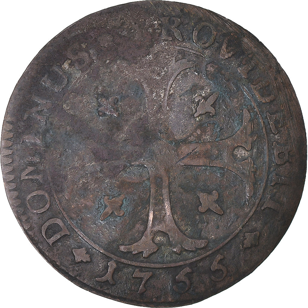Coin, SWISS CANTONS, BERN, 1/2 Batzen, 1755, Bern, VF(20-25), Billon