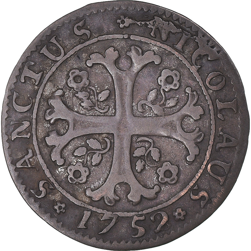Moneda, CANTONES SUIZOS, Fribourg, 1/2 Batzen, 1752, Fribourg, BC+, Vellón