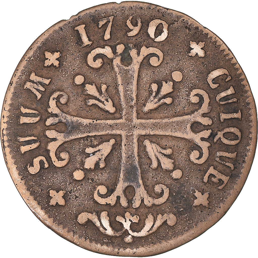 Coin, SWISS CANTONS, NEUCHATEL, 1/2 Batzen, 1790, Neuchatel, EF(40-45), Billon