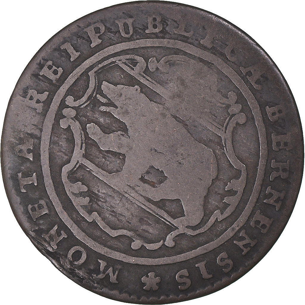 Coin, SWISS CANTONS, BERN, 1/2 Batzen, 1785, Bern, VF(20-25), Billon