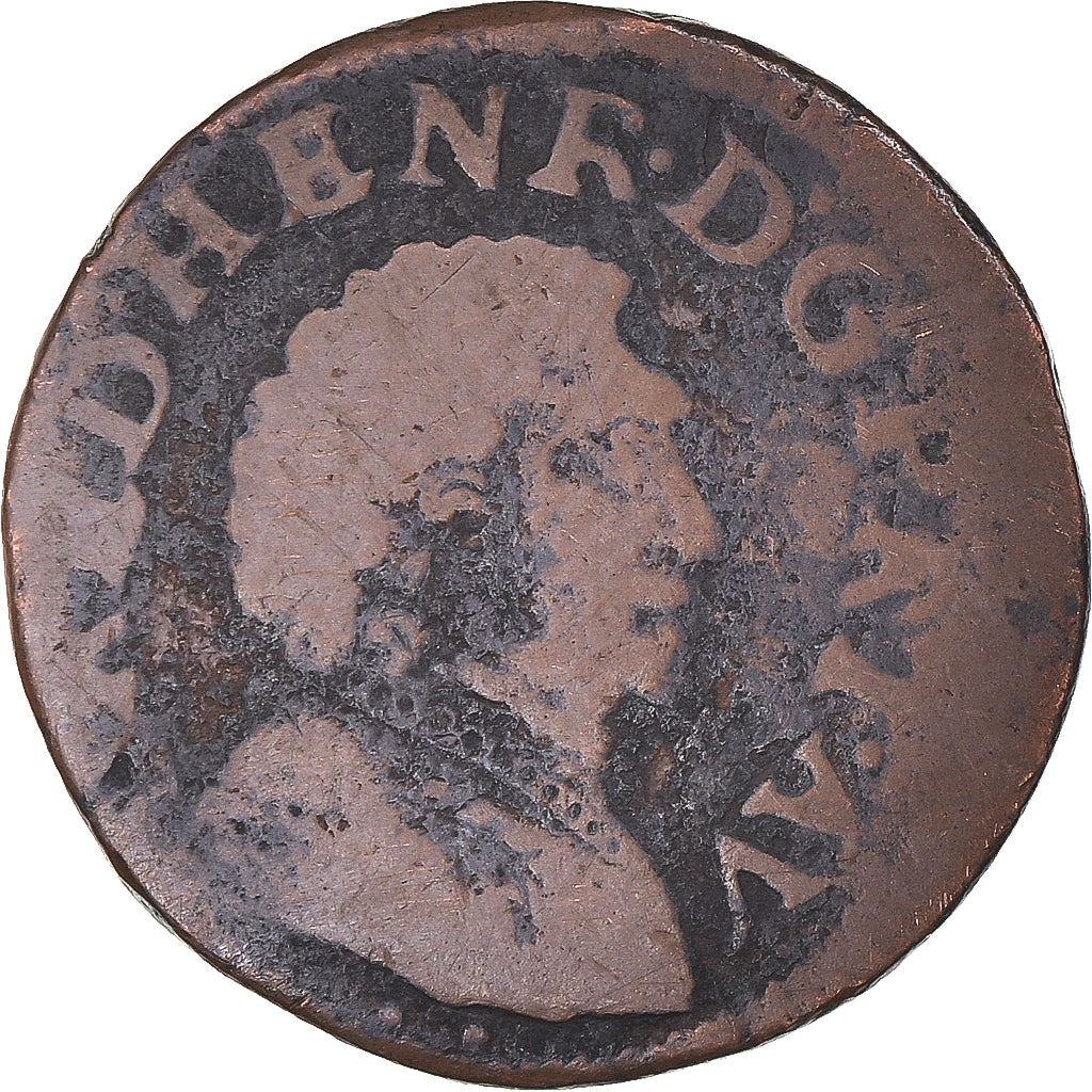 Monnaie, France, ORANGE, Frédéric-Henri de Nassau, Double Tournois, 1640, TB