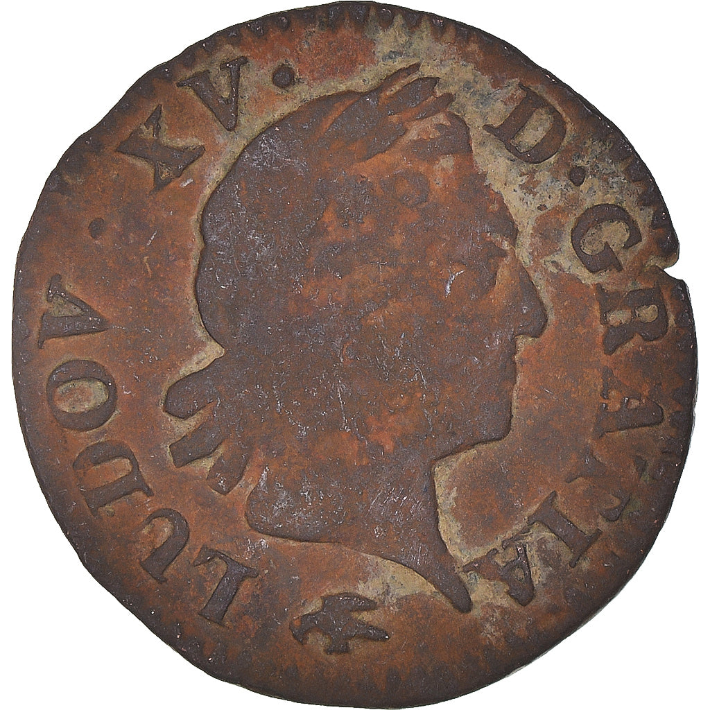 Moeda, França, Louis XV, Liard à la Vieille Tête, 1769, Lyon, VF(20-25)